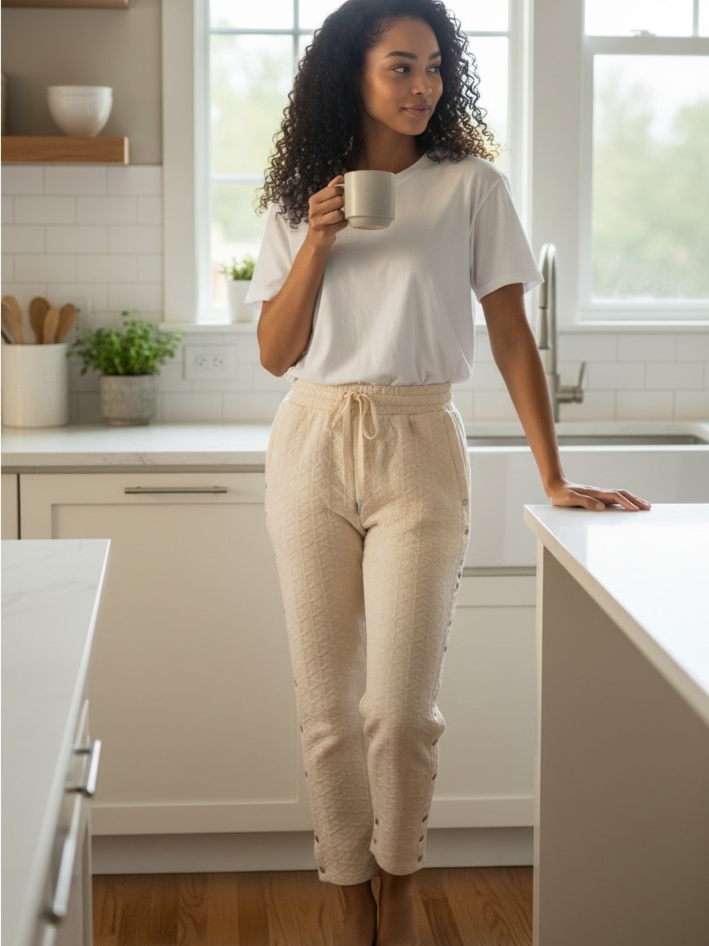 Simply Southern Quilted Cream Lounge pants